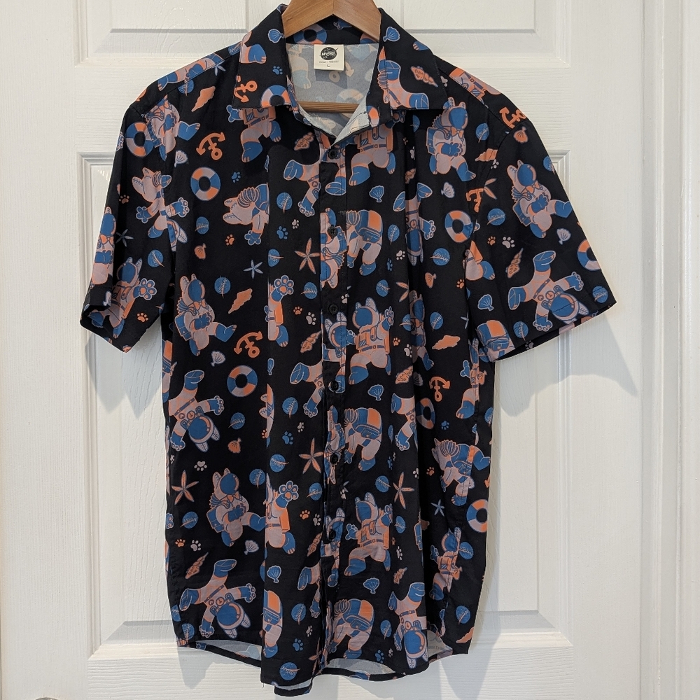 NYASA Space Astronaut Cat Hawaiian Shirt L